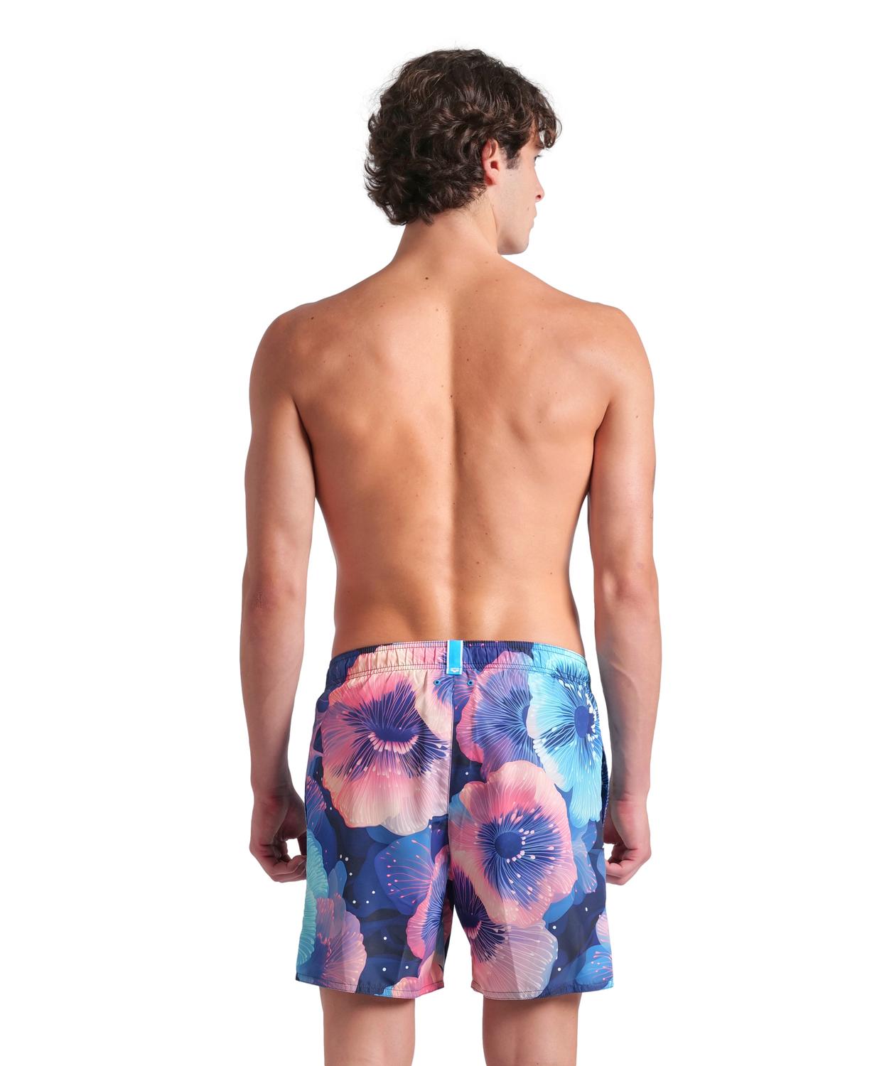 Floral/ azul-rosa-