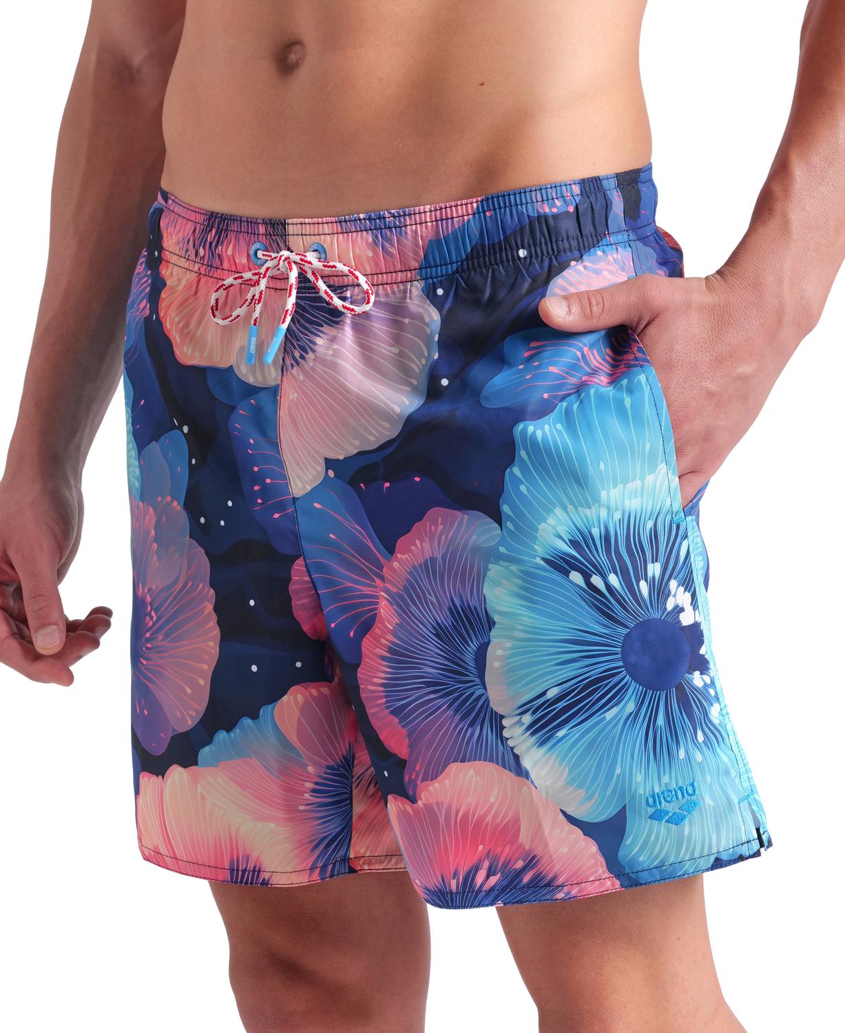 Floral/ azul-rosa-