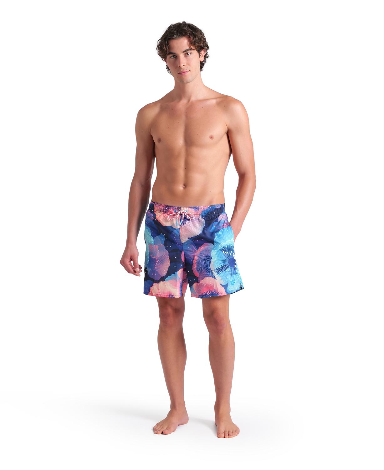 Floral/ azul-rosa-