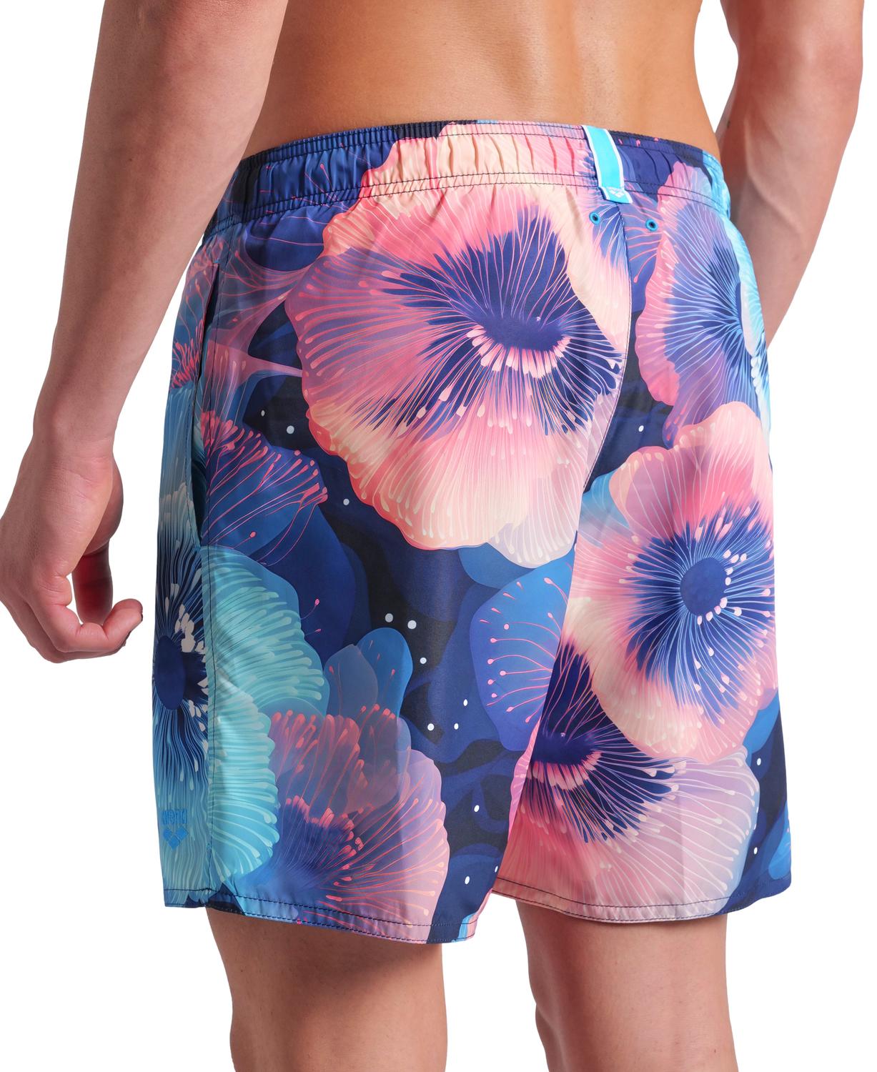 Floral/ azul-rosa-